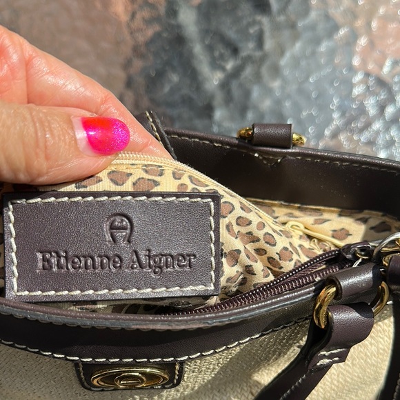 Etienne Aigner Cream and Brown Crossbody Bag - Picture 5 of 9